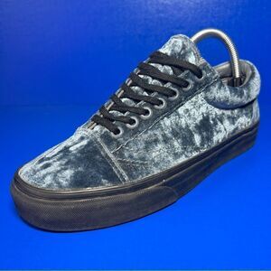 Vans Old Skool Low Velvet Gray/Black Skate Sneakers M7/W8.5
